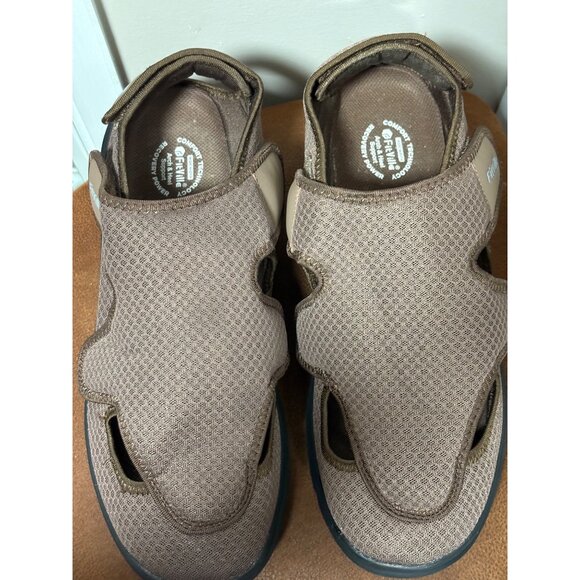 FITVILLE DIABETIC-EDEMA SANDALS MENS SIZE 14W BROWN WIDE WIDTH ARCH HEEL SUPPORT - Picture 4 of 10